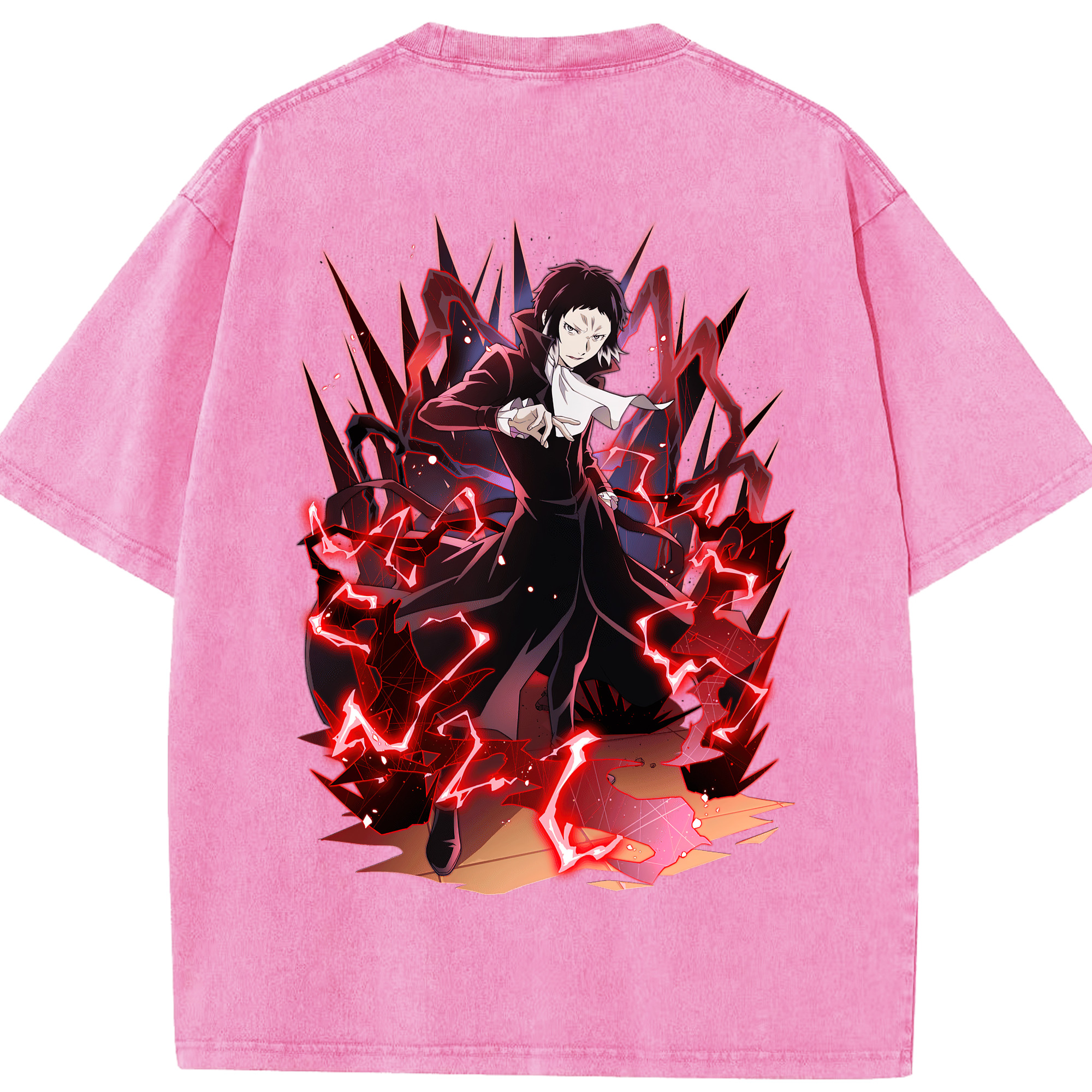 （画像用） 文豪ストレイドッグス Bungo Stray Dogs 綿100% ヴィンテージ風 半袖Tシャツ（背面プリント）